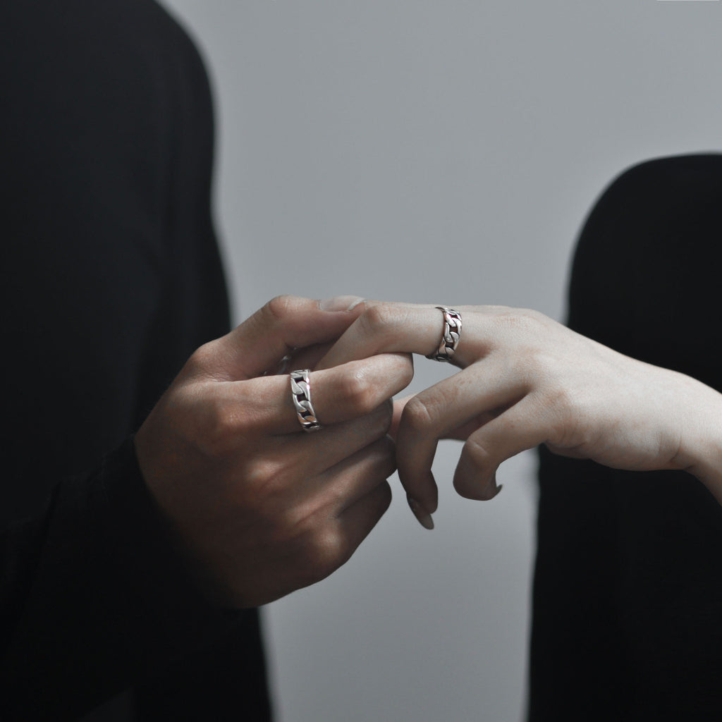 Vintage 925 Silver Couple Rings for Men and Women